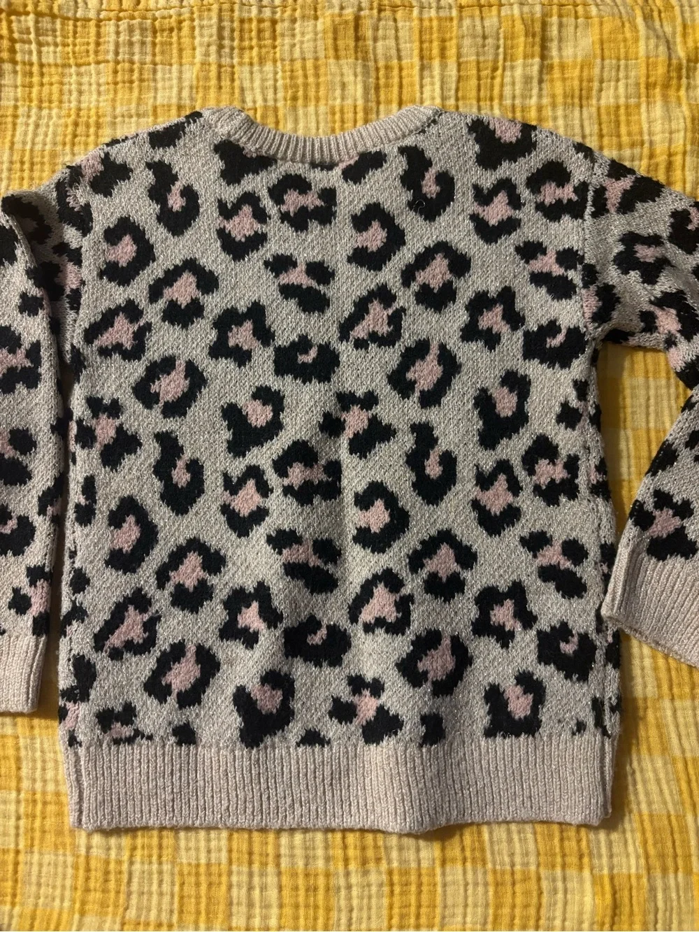 The Children's Place 2T Girl's Leopard Print Knit Sweater Shimmer Pink